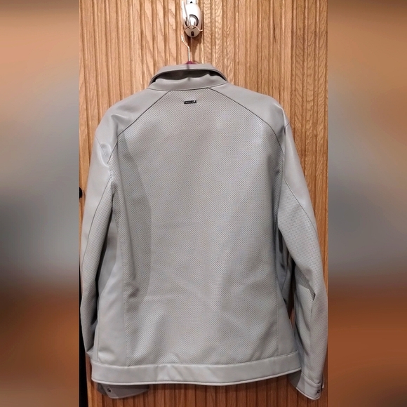 🔥NEW🔥~ Michael Kors - Perforated Faux Leather Moto Jacket -Size L-Color(Bone) - Picture 5 of 8